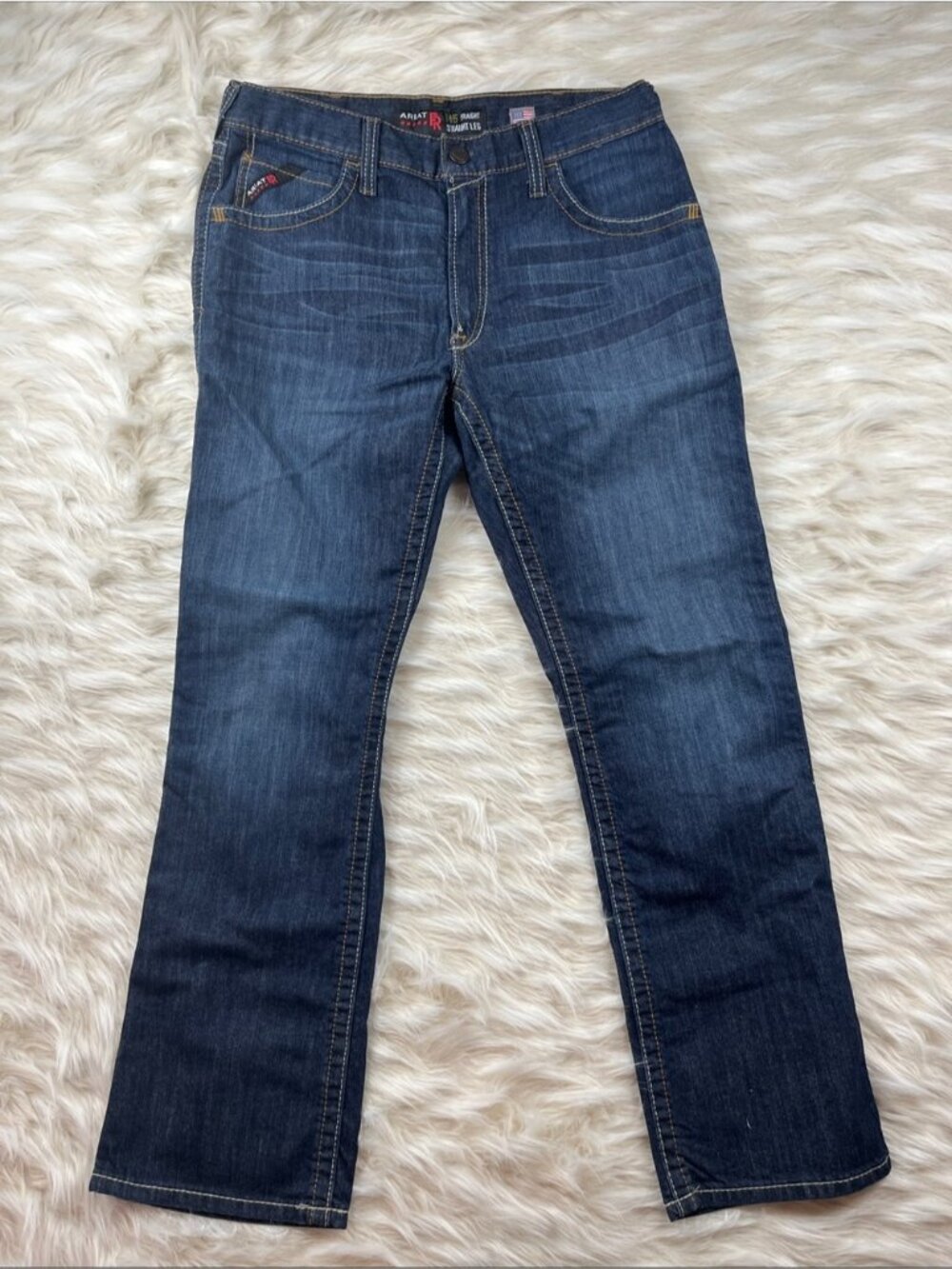 Ariat FR M5 Western Jeans 34x32 Straight Leg Dark Wash